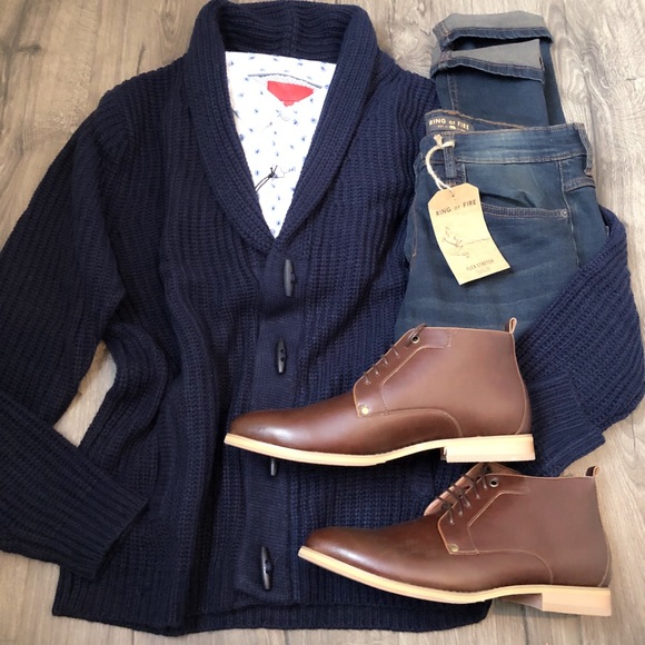 MEN’s BOOT man made leather -Brown NWT - Picture 8 of 8